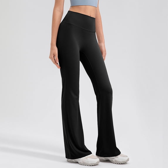 Flare Leggings Womens High Waist Boot Cut Yoga Pants Sports Stretchy Workout Full Length Trousers Black S