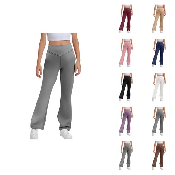 Flare Leggings for Girls 2025 Fashion High Waisted Bootcut Bell Bottoms Leggings Yoga Pants Kids Dress Pants