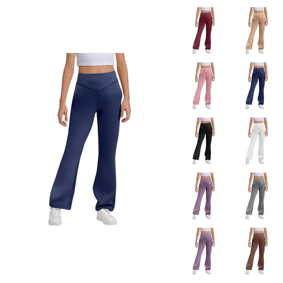 Flare Leggings for Girls 2025 Fashion High Waisted Bootcut Bell Bottoms Leggings Yoga Pants Kids Dress Pants