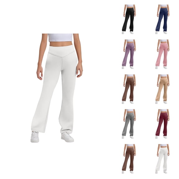 Flare Leggings for Girls 2025 Fashion High Waisted Bootcut Yoga Pants Bell Bottoms Leggings Kids Dress Pants