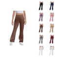 thumbnail image 1 of Flare Leggings for Girls 2025 Fashion High Waisted Bootcut Yoga Pants Bell Bottoms Leggings Kids Dress Pants, 1 of 5