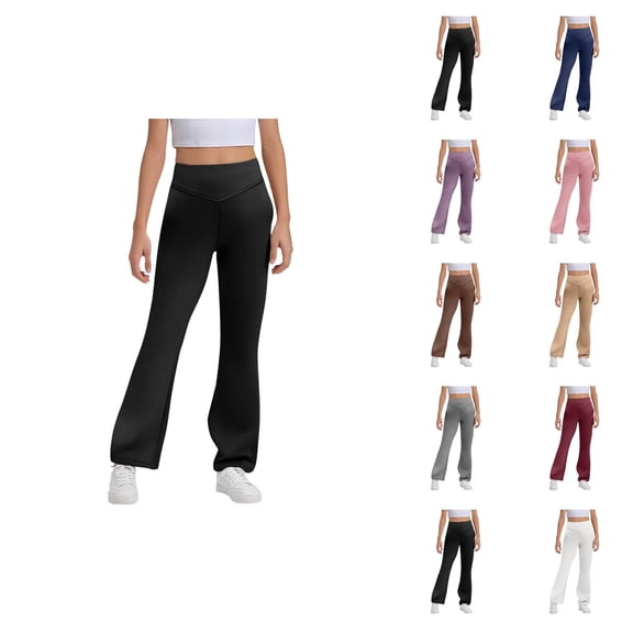 Flare Leggings for Girls 2025 Fashion High Waisted Bootcut Yoga Pants Bell Bottoms Leggings Kids Dress Pants