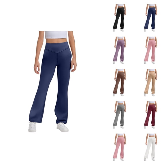 Flare Leggings for Girls 2025 Fashion High Waisted Bootcut Yoga Pants Bell Bottoms Leggings Kids Dress Pants