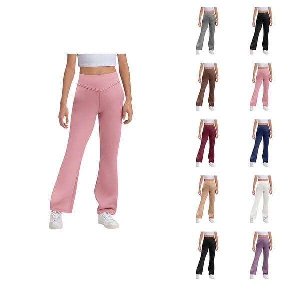Flare Leggings for Girls 2025 Trendy High Waisted Bootcut Yoga Pants Bell Bottoms Leggings Kids Dress Pants