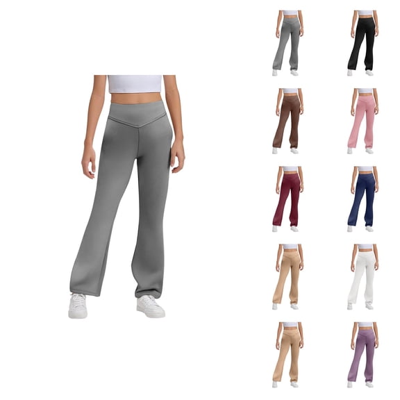 Flare Leggings for Girls 2025 Trendy High Waisted Bootcut Yoga Pants Bell Bottoms Leggings Kids Dress Pants