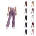 thumbnail image 1 of Flare Leggings for Girls 2026 Fashion High Waisted Bootcut Yoga Pants Bell Bottoms Leggings Kids Dress Pants, 1 of 5