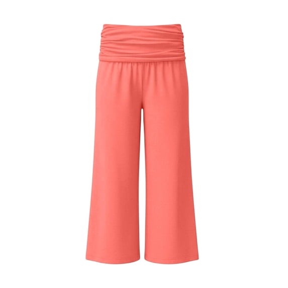 Flare Leggings for Teen Girls Fold Over Yoga Pants Stretch Bell Bottom Y2K Casual Low Rise Wide Leg Sweatpants Cute Bottoms