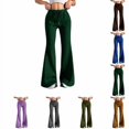 thumbnail image 1 of Flare Leggings for Women Drawstring High Waisted Flared Yoga Pants Soft Lounge Wide Leg Sweatpants Y2k Bell Bottoms, 1 of 7