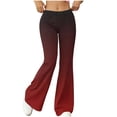 thumbnail image 1 of Flare Leggings for Women High Waisted Elastic Waist Fitted Yoga Pants Gradient Stretchy Fitness Sports Soft Leggings for Workout Gym Casual, 1 of 7