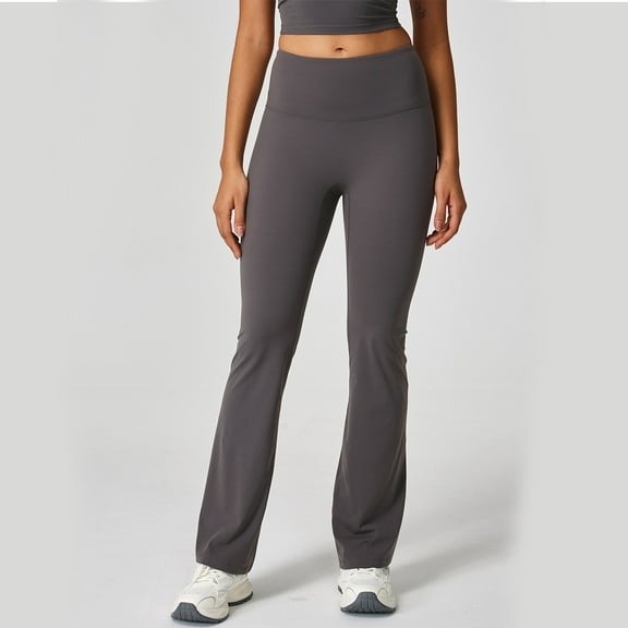 Flare Leggings for Women High Waisted Solid Color Leggings Comfy Athletic Yoga Length Pants Gray,Size M
