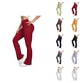 thumbnail image 1 of Flare Leggings for Women High Waisted Tummy Control Lifting Leggings Stretch Soft Workout Yoga Pants with Pockets, 1 of 8