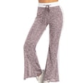 thumbnail image 1 of Flare Leggings for Women Plus Size Side Striped High Elastic Waisted Bell Bottom Trousers with Drawstring Lightweight Lounge Streetwear, 1 of 4