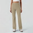 thumbnail image 1 of Flare Leggings for Women Yoga Pants High Waisted Crossover Stretchy Leggings Business Bootcut Yoga Pants with Pockets (Khaki,M), 1 of 4