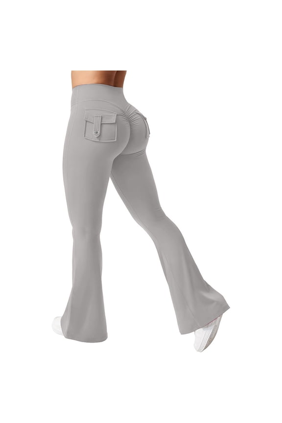 Flare Leggings with Pockets for Women Scrunch Workout Leggings Butt Lifting Gym Yoga Pants