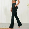 thumbnail image 1 of Flare Leggings with Pockets for Women Workout Leggings Butt Lifting Gym Yoga Pants Dark Gray XXL, 1 of 6