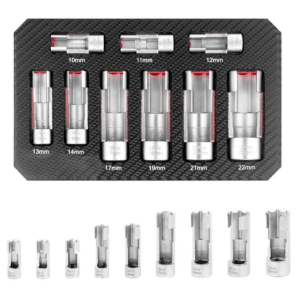 Flare Nut Socket Set, 9PCS Slotted Set, Diesel Injector Line Socket