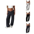 thumbnail image 1 of Flare Pants for Women 2026 Trendy Y2k High Waisted Criss Cross Bell Bottom Casual Loose Pants Streetwear, 1 of 6