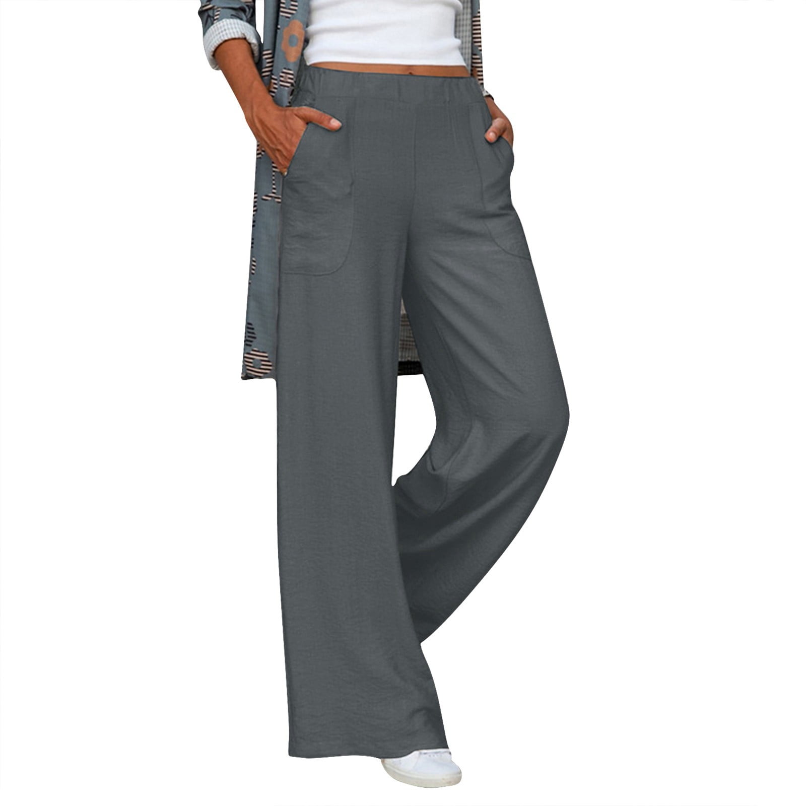 Flare Pants for Women Fall Fashion Stretchy Palazoo Dressy Cotton And ...