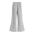 thumbnail image 1 of Flare Sweatpants for Kids Girls Grey Pants Basic Kids Athletic Pants Wide Leg Pants with Pocket Teen Girl Trendy Clothes 8-9 Years, 1 of 6