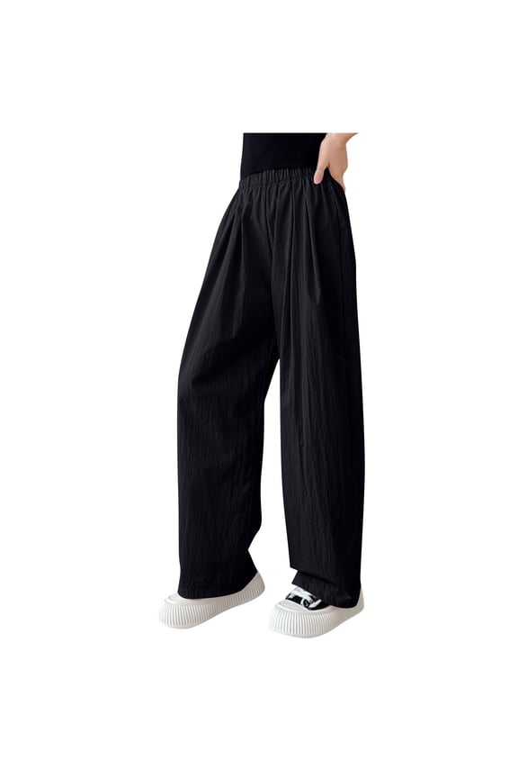 Flare Wide Leg Straight Leg Elastic Waist Plain Long Bootcut Leg Lounge Trousers Pants for Kids Girl Boy Winter Fall Rayon Trousers Pants Coat Kid 2026