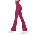 thumbnail image 1 of Flare Yoga Leggings for Women Slimming Casual High Waist Bell Bottom Pants with Pocket Butt Lifting Shaping Everyday Tights, Red, L, 1 of 7