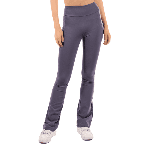 Flare Yoga Leggings with Pockets 28" High Waist Super Soft Stretchy Workout Yoga Pants Grey Large
