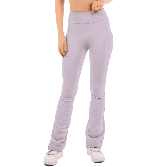 Flare Yoga Leggings with Pockets 28" High Waist Super Soft Stretchy Workout Yoga Pants Smoke X-Large