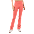 thumbnail image 1 of Flare Yoga Leggings with Pockets High Waist Stretchy Super Soft Workout Yoga Pants Coral Pink 3X, 1 of 4