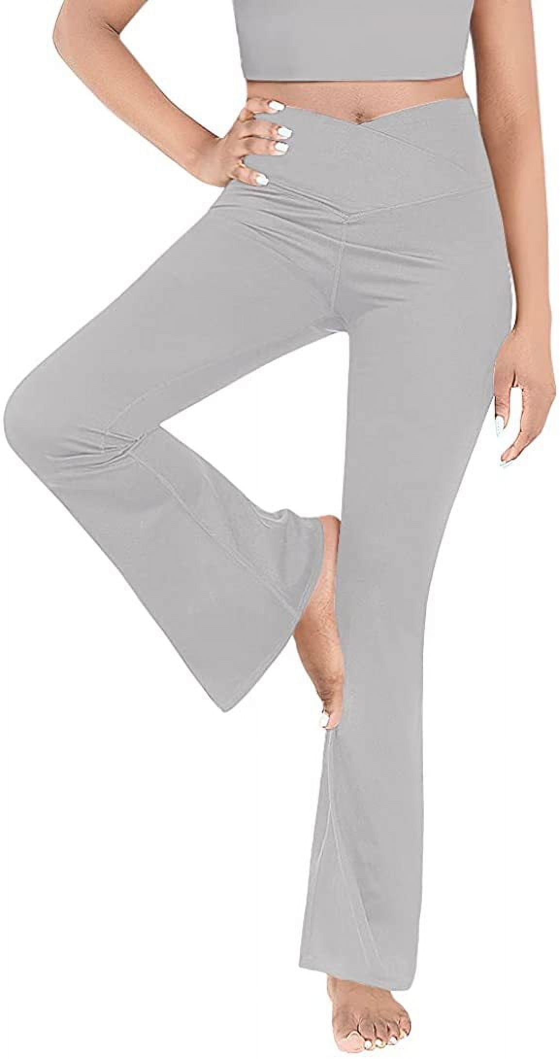 Flare Yoga Pants, Crossover Yoga Pants with Tummy Control, HighWaisted