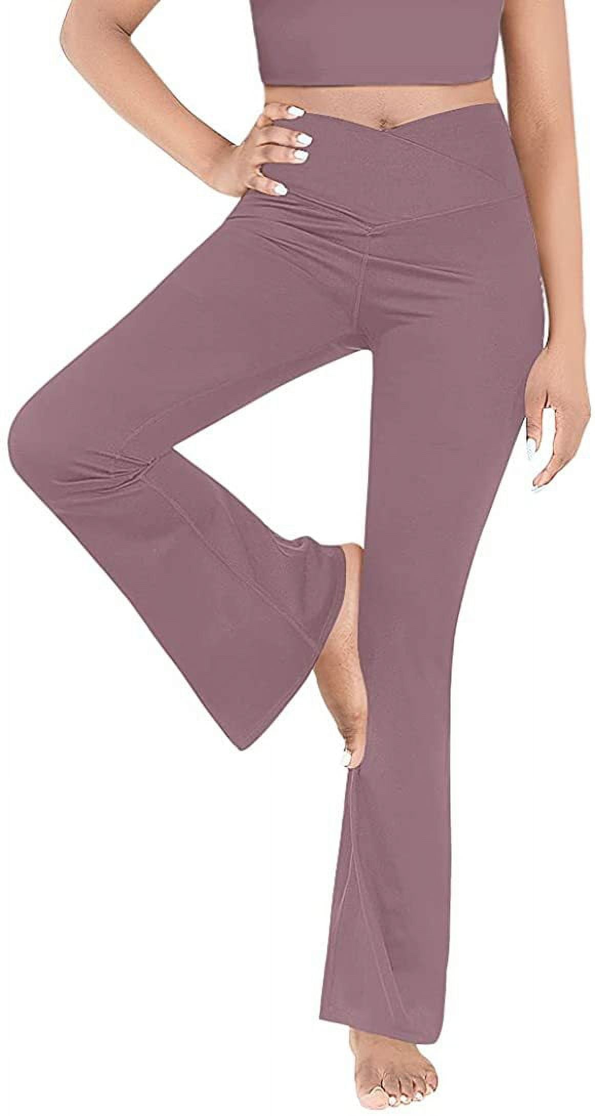 Flare Yoga Pants, Crossover Yoga Pants with Tummy Control, HighWaisted