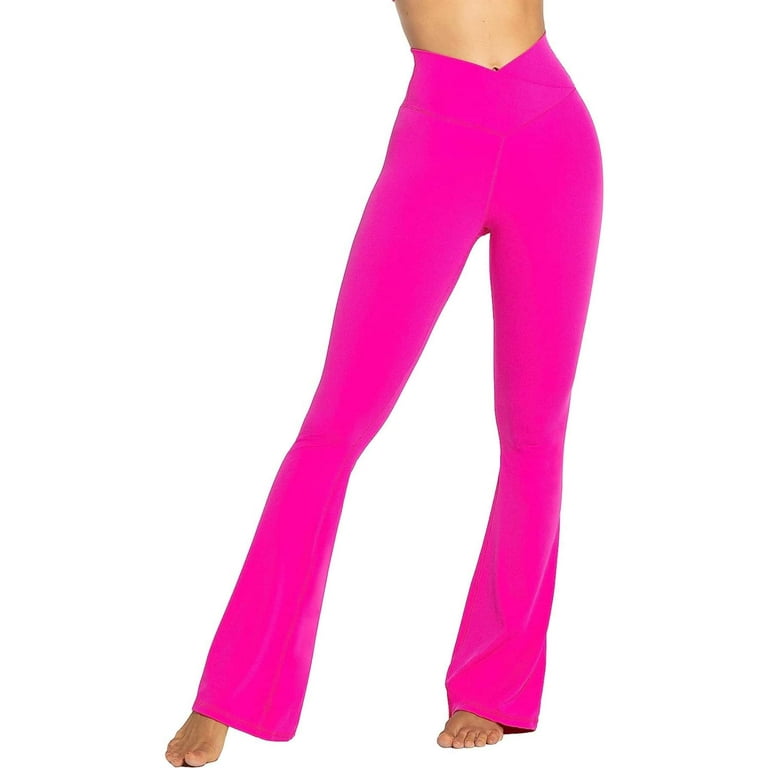 Flare Yoga Pants, Crossover Yoga Pants with Tummy Control, High-Waisted and  Wide Leg