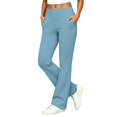 thumbnail image 1 of Flare Yoga Pants for Women Biker Athletic Bicycle Gym Workout Stretchy Cozy Tummy Control Workout Running with Pockets Joggers Seamless Leggings High Waisted Scrub Pants, 1 of 4