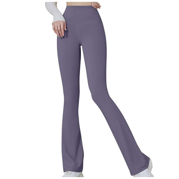 Flare Yoga Pants Womens Casual High Elastic Waist Solid Color Sports Yoga Flare Pants Pants for Women High Waist