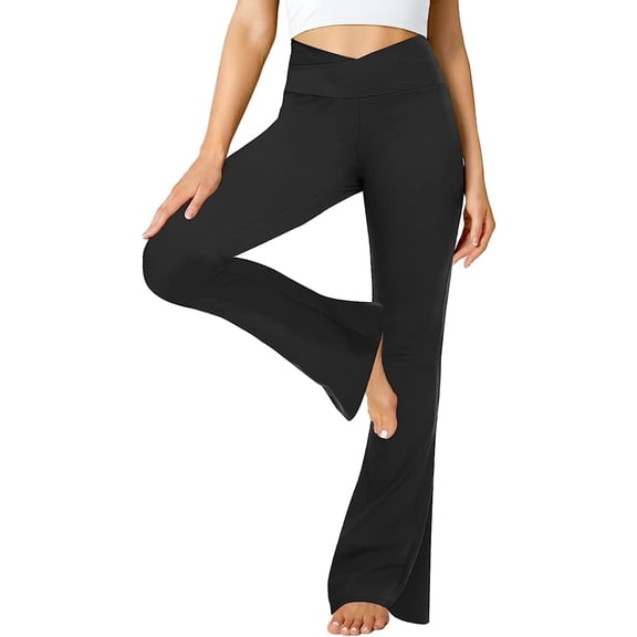 Flare Yoga Pants for Women, Crossover Soft Bootcut Leggings