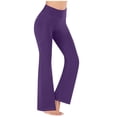 thumbnail image 1 of Flare Yoga Pants for Women High Waisted Elastic Waist Flare Bootcut Leggings with Pockets Solid Color Fashion Sports Pants, 1 of 5