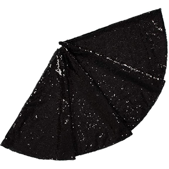 FlareFable 15Inch Pure Color Christmas Tree Skirt Decorations, with Sequins Fun Home Tree Skirt Round Xmas Cover for Christmas Party Mat Indoor, Perfect Winter Holiday Christmase Decorations