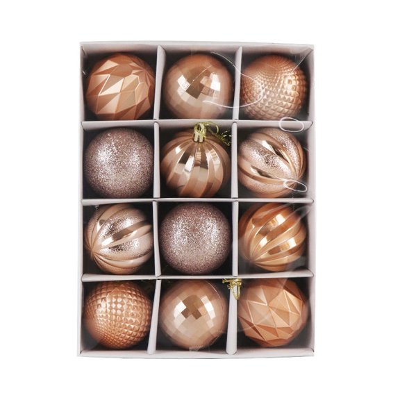 FlareFable 2.3" Retro Carving Christmas Tree Balls Hanging, Irregular Christmas Ball Tree Ornaments, Luxurious Christmas Tree Balls Decoration, Ball Bauble Fall Decor & Christmas Decoration