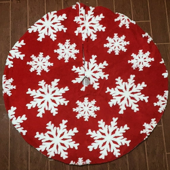 FlareFable 24Inch White Faux Fur Christmas Tree Skirt, Pure White Elegant Home Tree Skirt Ornament, Round Xmas Party Mat for Room Base Decor Indoor, Perfect Winter Holiday Christmas Decorations