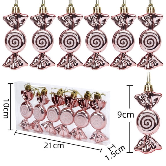 FlareFable 3.5" Colorful Christmas Tree Candy Hanging, Candy for Christmas Tree Accessories, Fun Christmas Ball Tree Ornaments, Perfect Christmas Decoration for Party, Mantel & Wall