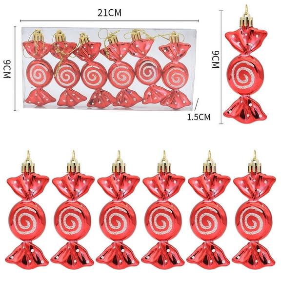 FlareFable 3.5" Colorful Christmas Tree Candy Hanging, Fun Christmas Ball Tree Ornaments, Cute Candy Christmas Tree Accessories, Perfect Christmas Decoration for Home, Party, Mantel & Wall