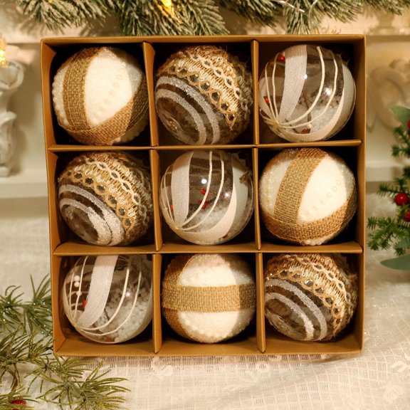 FlareFable 3" Unique Carving Velvet Christmas Tree Balls Hanging, with Multiple Patterns Flocked Christmas Balls Ornaments, with Sequins Christmas Ball Shape Holiday Decor & Christmas Decoration