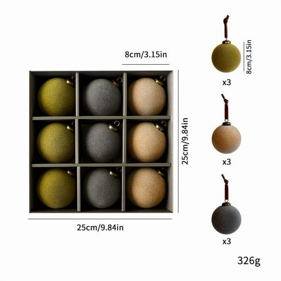 FlareFable 3" Velvet Christmas Tree Balls Hanging, Luxurious Flocked Real Touch Christmas Tree Balls Decoration, Christmas Ball Bauble Ornaments, Perfect Gift for Home Decor & Christmas Decoration