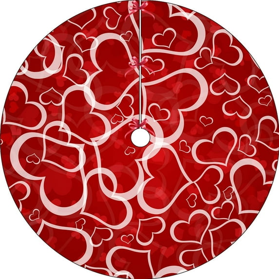 FlareFable 35 Inch Colorful Christmas Tree Skirt Decorations, Winter Holiday Christmas Decorations, Home Tree Skirt Round Xmas Cover for Christmas Party Mat Indoor