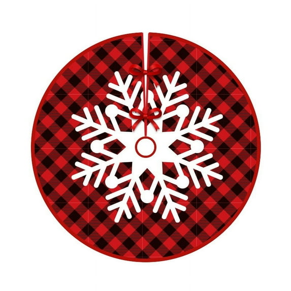 FlareFable 35Inch Colorful Christmas Tree Skirt Decorations, Tree Skirt Round Xmas Cover for Christmas Party Mat Indoor, Holiday Winter Home Christmas Decorations