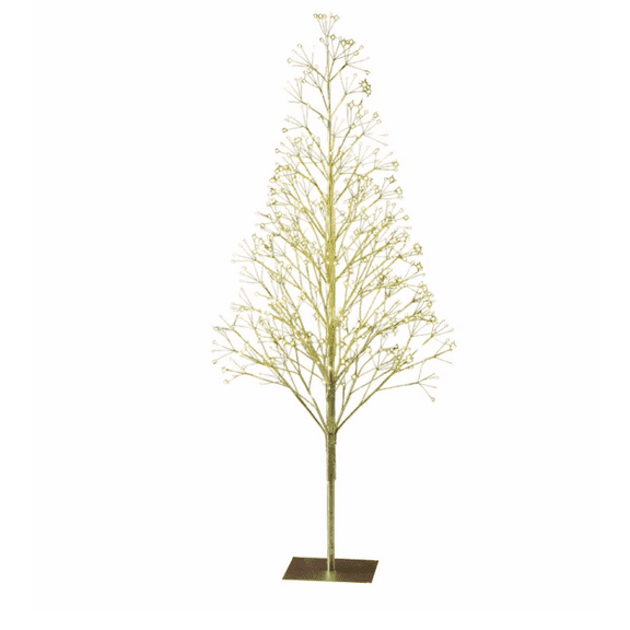 FlareFable 4' Glowing Starburst Gold Artificial Christmas Tree with 500 Warm White Twinkling LED Lights, Perfect Christmas Decorations