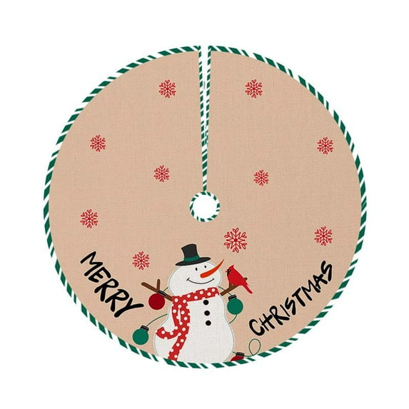 FlareFable 47Inch Colorful Christmas Tree Skirt Decorations, Tree Skirt Round Xmas Cover for Christmas Party Mat Indoor, Holiday Winter Home Christmas Decorations