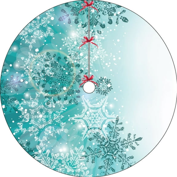 FlareFable 59" Christmas Tree Skirt, Colorful Christmas Pattern Tree Skirts, Perfect Christmas Tree Decorations, Cozy Plush Christmas Tree Decor, Christmas Home Decor Indoor Room Party Holiday Gift