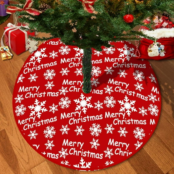 FlareFable 59Inch Colorful Christmas Tree Skirt Decorations, Fun Winter Holiday Christmas Decorations, Warm & Art Vibe to Home, Tree Skirt Round Xmas Cover for Christmas Party Mat Indoor