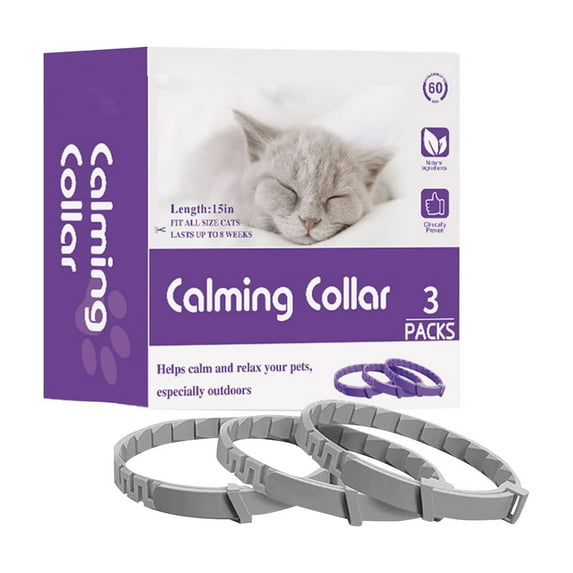 FlareFable Calming Collar for Cats, 3Pcs Cat Calming Collar with Long-lasting Release, Cat Anxiety Relief Collar, Cat Calming Product, Pheromone-Infused Behavior Support, Suitable for All Cat Breeds