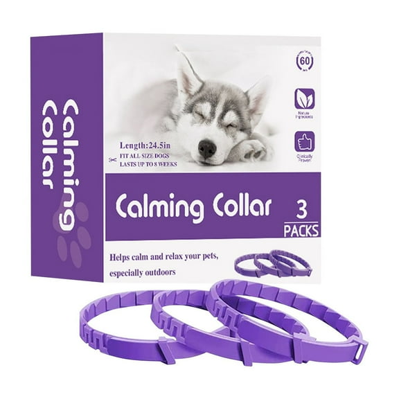 FlareFable Calming Collar for Dogs, 3Pcs Dog Calming Collar with Long-lasting Release, Dog Anxiety Relief Collar, Dog Calming Product, Pheromone-Infused Behavior Support, Suitable for All Dog Breeds